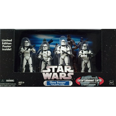 Star Wars Exclusives Clone Trooper Troop Builder 4-Pack Action Figure Set [Battle Damaged]