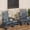 Embossed wood grain - Navy blue 2 pieces + 1 coffee table, variant on Adirondack Outdoor Rocking Chair - All Weather HDPE Plastic, Wide Armrests, Classic Fire Pit Chair, Easy to Install, Supports 380LBs，white, 2-pack