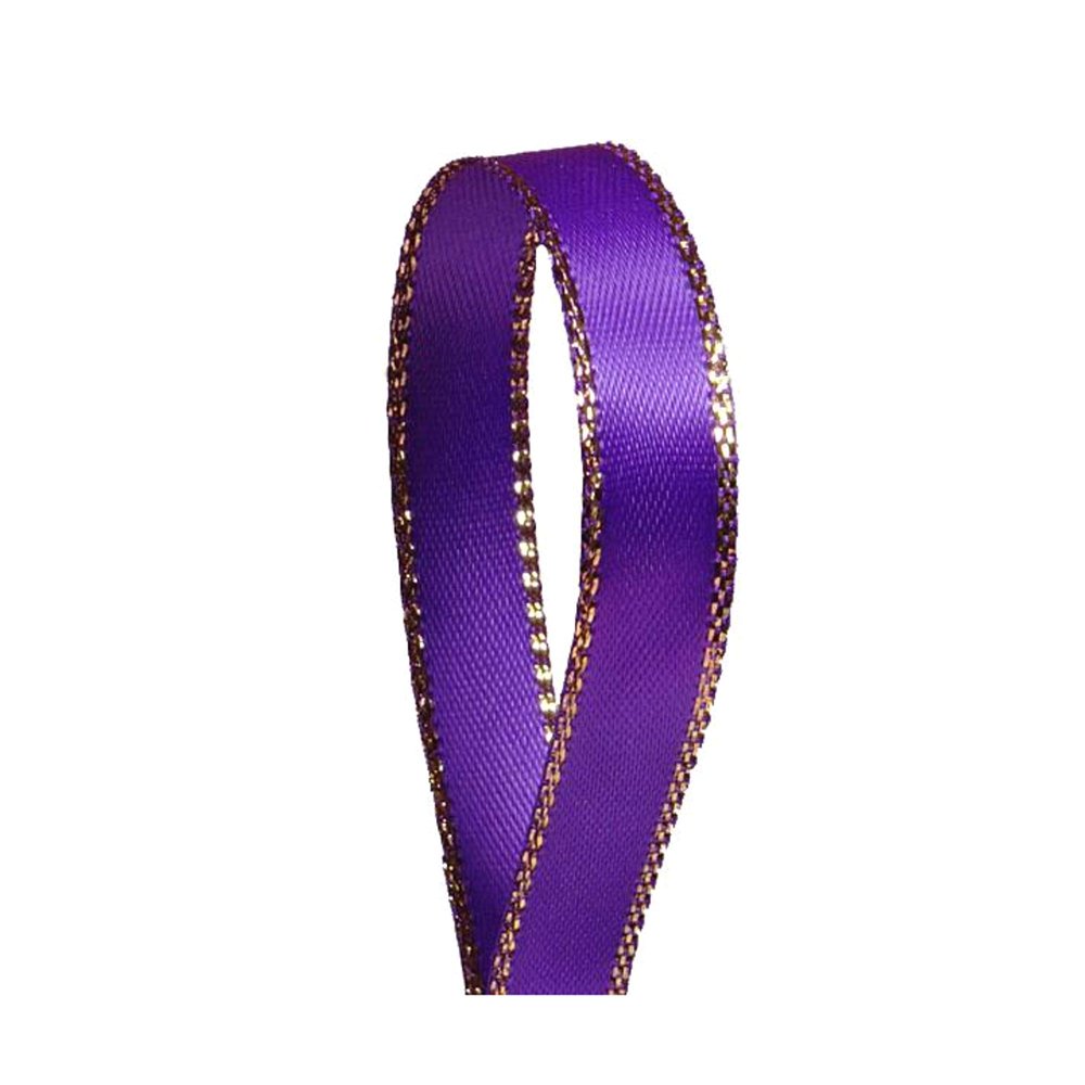 Purple Gold Ribbon Purple Satin Ribbon Purple Gold Edge Satin
