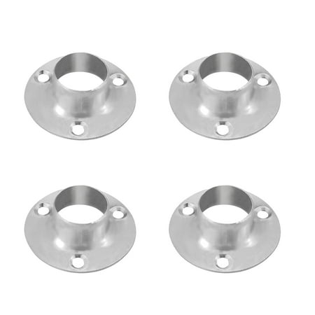 Uxcell Electroplate 304 Stainless Steel Wardrobe Pipe Bracket, 19.5mm Dia, Wall Mount Hanging Rod Support Socket 4pcs