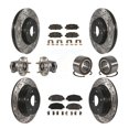 thumbnail image 1 of Transit Auto Roulements de Moyeu de Roue avant Arrière avec Rotors de Frein à Disque Enduits et Kit de Tampons Semi-Métalliques (10 Pcs) pour Voiture 2016-2022 Honda HR-V FWD - Côté Gauche Droit (Conducteur Passager) KBB-130746, 1 of 10