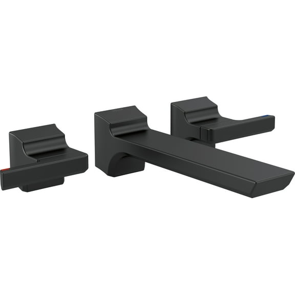 Delta Pivotal Two-Handle Wall Mount Bathroom Faucet Trim, Matte Black