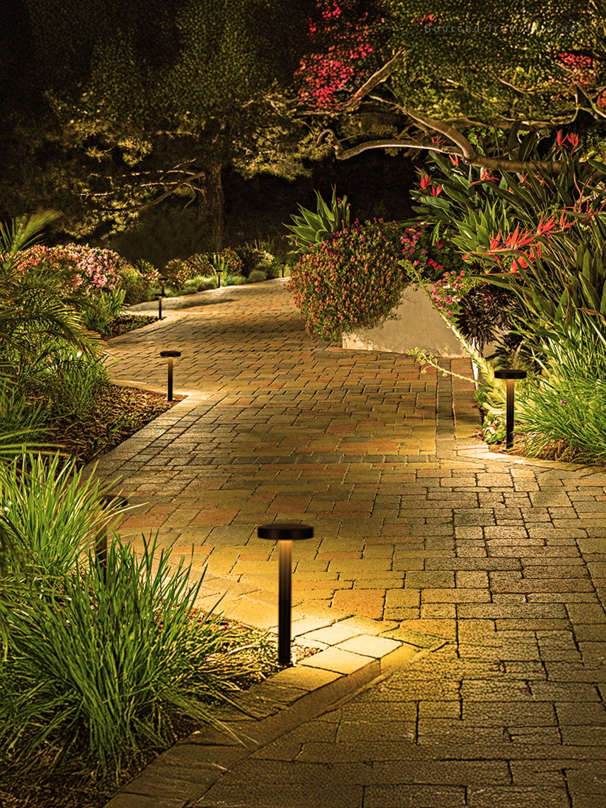 12 Pack 2CCT Solar Path Lights, Dimmable, Auto Dusk to Dawn Landscape Pathway Lights, Circle
