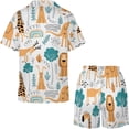 thumbnail image 4 of PRIYAL Vector Seamless Cute Animal Silk Women Pajama Set Short Sleeve Comfy Pjs Sets 2 Piece Lounge Set, 4 of 6