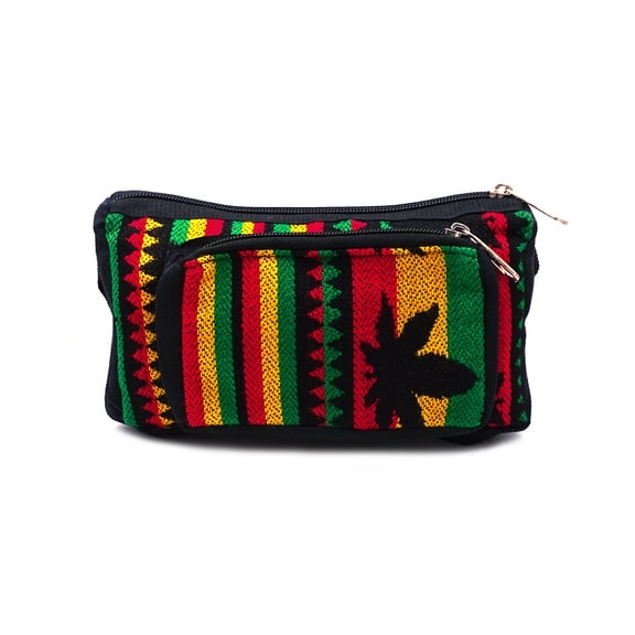 Rasta Aztec Tribal Print Pattern Adjustable Buckle Fanny Pack Waist Bag - Handmade Belt Pouch Boho Travel Accessories