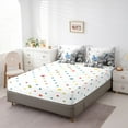 thumbnail image 4 of Butterfly Flowers Bed in a Bag Queen Comforter Set 7 Piece,Blue Grey Ombre Art Oil Painting Floral Bedding Sets Rustic Aesthetic Animal Daisy Flower Sheet Set with Comforter, 4 of 5