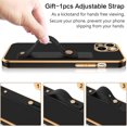 thumbnail image 4 of iPhone 13 Case, Phone Case iPhone 13, Slim Fit Soft TPU with Adjustable Wristband Kickstand Scratch Resistant Shockproof Protective Phone Cover for Apple iPhone 13 6.1 Inch 2021, Black Golden, 4 of 9