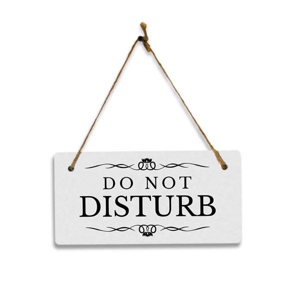 Do Not Disturb 5" x 10" Hanging Wall or Door Sign | Rustic Twine | Stylish Business or Office Signage