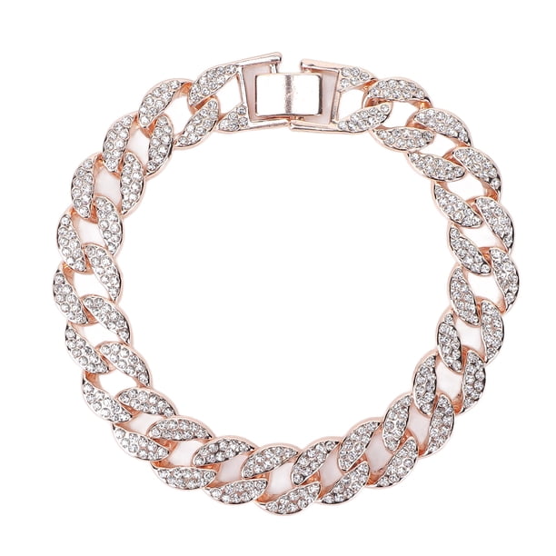 Pulsera de hip hop, pulsera de eslabones cubanos de 10 pulgadas, pulsera de eslabones cubanos de primera línea