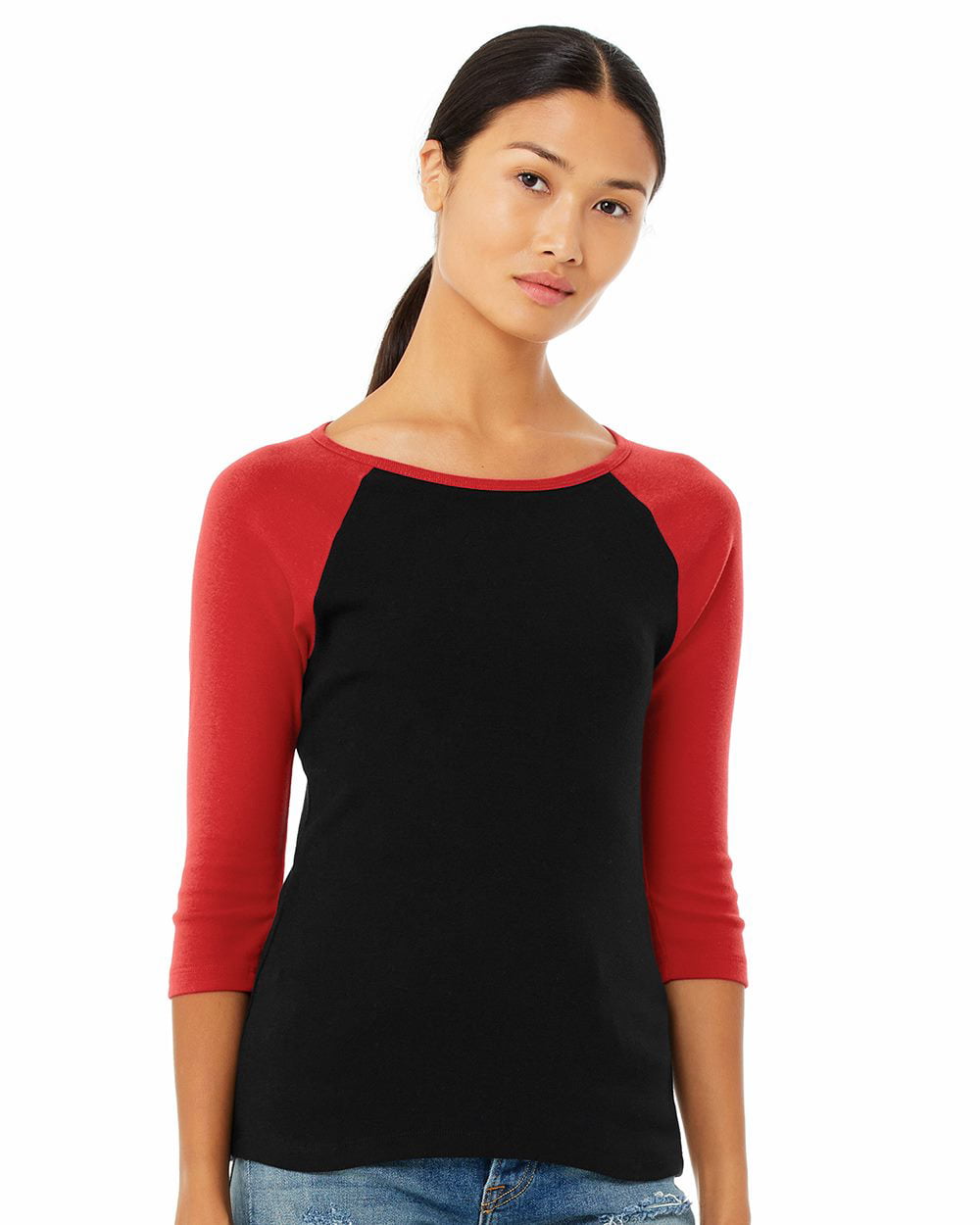 4-Sleeve Contrast Raglan Damen T-ShirtBella 3