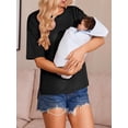 thumbnail image 5 of Weardear 3 Pack Maternity Shirts Split Side Loose Pregnancy Tops Crew Neck Short Sleeve Postpartum Clothes, 5 of 6