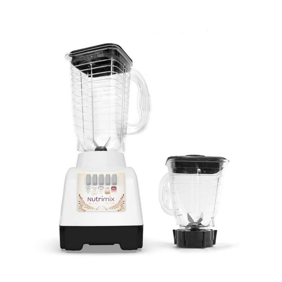 Licuadora NutriMix 400 Watts vaso plastico 1.2 lts y vaso procesador 750 ml Blanco