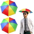 thumbnail image 1 of 2 Pcs Head Umbrella Hats Hat Portable Caps Outdoor Sun Rain Protection With Elastic Bands, 1 of 1