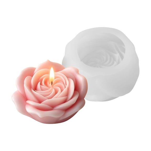 JDH Silicone Austin Rose Silicone Candle Mold, 3D Flower Resin Casting Mold for Aromatherapy Candle, Soap, Chocolate & Valentine Crafts