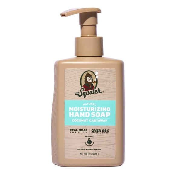 Dr. Squatch Moisturizing Hand Soap - Tough on Dirt Grime - Coconut Castaway (8 fl oz)