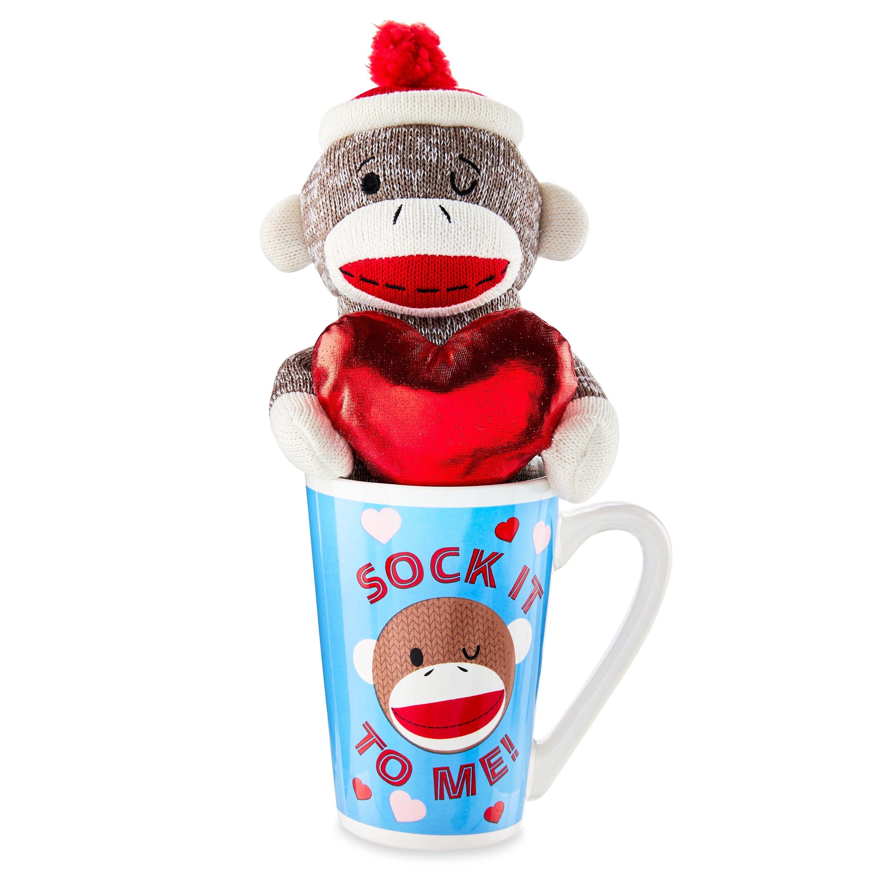 Way to Celebrate! Valentine's Day Plush Toy in Latte Mug, Monkey