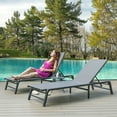 thumbnail image 4 of FHVIT 3pcs Outdoor Chaise Lounge, Foldable Patio Lounge for Tanning Poolside Yard Deck Chairs, Table Included, 4 of 10