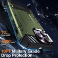 thumbnail image 2 of Decase for iPhone 15 Pro Max 2023 Dual-layer Protector Case,Rugged Dorp Proof Shockproof Built-in Invisible Folding Kickstand TPU Bumpe Hard PC Back Cover Case for iPhone 15 Pro Max,Armygreen, 2 of 8