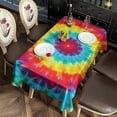 thumbnail image 2 of Rainbow Tie Dye Circular Pattern Rectangle Tablecloth 60"x120",Waterproof Polyester Rectangle Table Cloth, Wipeable Spillproof Polyester Tablecloth for Dining, Camping, Indoor and Outdoor, 2 of 6