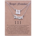 thumbnail image 1 of 2 Pcs Collier Ange et Chiffres Anglais Anciens Bijoux de Numérologie pour Femmes Plaqué Acier Inoxydable, 1 of 9
