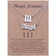 thumbnail image 1 of Collar para mujer, joyería para mujer, 2 piezas de collar de ángel y número inglés antiguo, joyería numerológica para mujer, chapado en acero inoxidable., 1 of 3