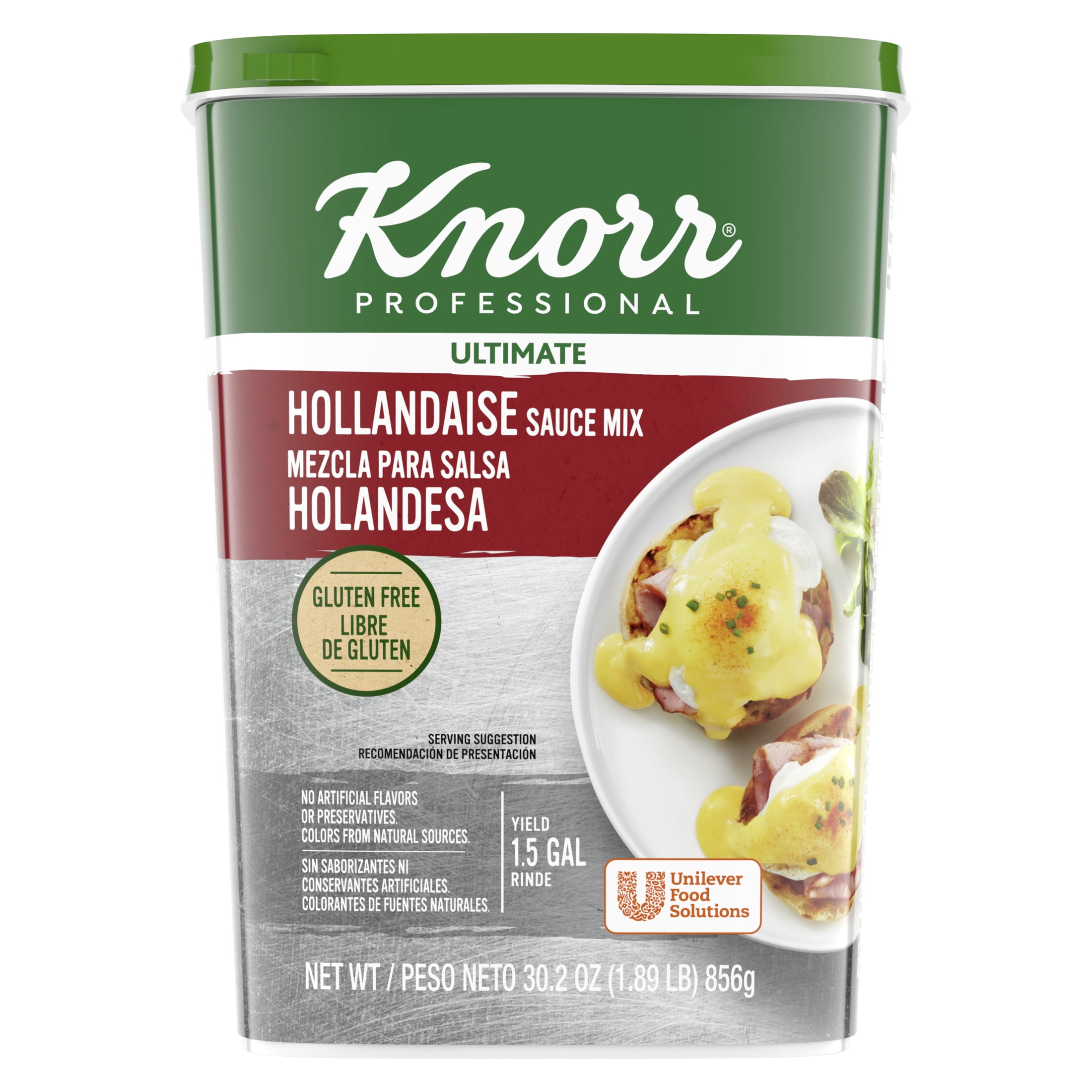 (4 pack) Knorr Professional Hollandaise Sauce Mix, Shelf Stable, Vegetarian, Gluten Free, 30.2 oz
