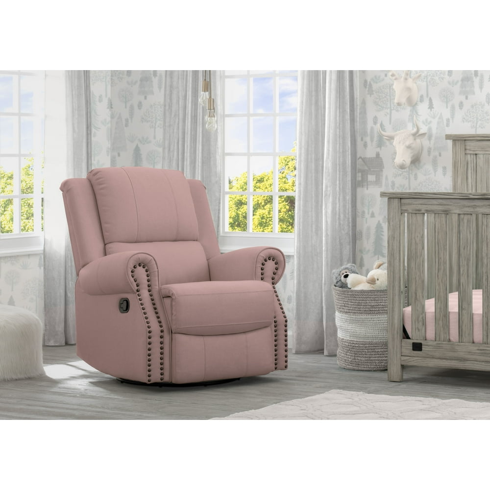 Delta Children Drake Nursery Glider Swivel Recliner, Blush - Walmart.com - Walmart.com
