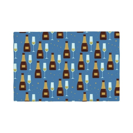 

Placemats Set of 4 Bottle And Glass Place mats for Dining Table Indoor/Outdoor Cute Heat Resistant Washable Table Mats(18 x 12 )