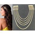 thumbnail image 3 of Ladies Silver or Gold Hair Clip Chain Long Tassle Hair Comb Cuff Head Band Women's Hairband, 3 of 4