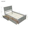 thumbnail image 3 of Royard Oaktree Twin Size Platform Storage Bed Wood Bed Frame with Headboard and 2 Drawers, Gray, 3 of 7