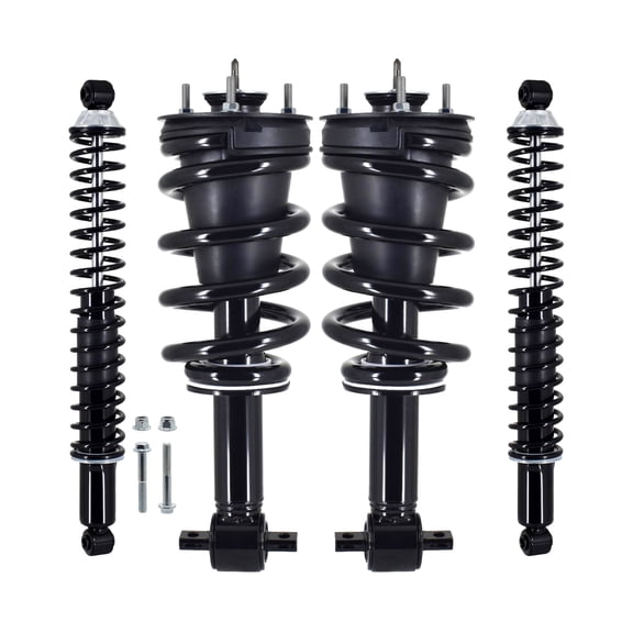 Set of 4 Front Quick Complete Strut-Coil Spring Assembly-Rear Complete Shock Absorber Kit For 2014-2018 Chevrolet Silverado 1500 4WD RWD