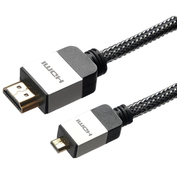 AV STAR High Speed Micro HDMI Male to HDMI Male Lead Gold Plated 5m Braided