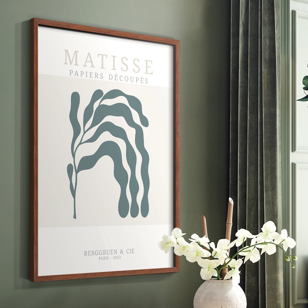 Matisse CDXXV in Brown Solid Wood Framed Print No Nail Hanging