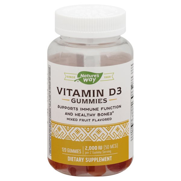 Nature's Way Vitamin D3 Gummies Mixed Fruit 120 Gummies