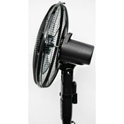 Pelonis 16 12-Speed Adjustable Height Quiet Pedestal Fan with Digital Display & Remote Control, PSPF18AR40B, New, Black