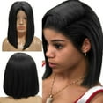 thumbnail image 6 of LHWEN European And American Fashion Wig Female Golden Bangs Dyed Long Straight Hair Full Headgear Wig Does Not Require Hairstylist To Install And Wear Beauty Salon Straight Hair Fun Lace Wavy Curls, 6 of 9