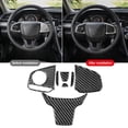 thumbnail image 4 of Steering Wheel Cover, Wear Resistant Steering Wheel Button Trim Real Carbon Fiber  Replacement For  10th FC FK 2016-2019 For Decor Type A,Type B,Type C, 4 of 8