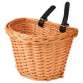 thumbnail image 1 of Small Size D Shape Children Bike Basket Detachable Front Handlebar Basket Handmade Natural Wick Woven Bike Storage Container, 1 of 8