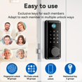 thumbnail image 1 of HLONK Tuya Smart Fingerprint & PIN Code Deadbolt Lock with Voice Prompt  Matte Black  Backlit Keypad  2 Mechanical Keys  Easy Installation, 1 of 6