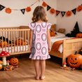 thumbnail image 5 of NOLDARES Girls Nightgowns Kids Pajamas Dress Flutter Sleeve, Halloween Ghost Print,Soft, Nightdress,Sleepwear,Knee Length(N203-Pink), 5 of 7