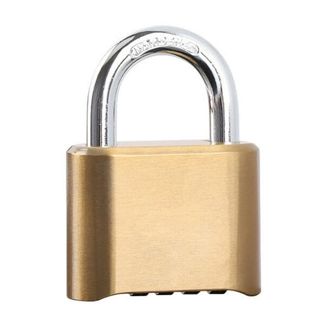 Coded Lock Replacement Waterproof Anti-rust Password Portable Household Door Cabinet Gate Warehouse Padlock Locking Tool Short Gold