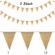 thumbnail image 1 of Banderín con cadena, tela de lino, cuerda de cáñamo, decoración triangular, juego de banderas de 13x17cm para fiesta de cumpleaños y boda, 1 of 4