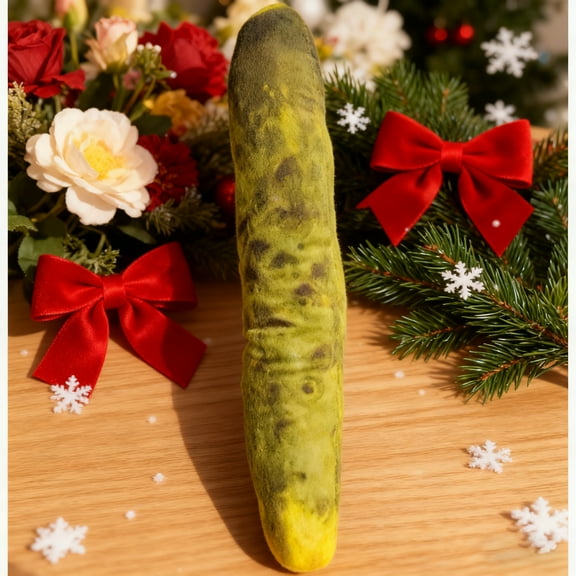 3D Long Throw Pillow, Comfortable Body Pillow, Cute Cucumber Plush Pillow, Made with Soft Premium Fabric and PP Cotton,Light Green,42cm/16.6in