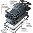 thumbnail image 5 of Compatibility with iPhone 16 Pro Max Case Heavy Duty Protection Rugged Screw Full Body Military Grade Metal Bumper Rubber with Hard Durable Phone Cases Cover Men  2024 Black, 5 of 14