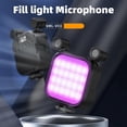 thumbnail image 3 of Luz LED de relleno para micrófono (2500K-9000K), miniluz LED para video, vlogs, RGB a todo color, para smartphone, cámara réflex V03 (negro), 3 of 8