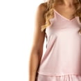 thumbnail image 3 of Wicked Innocence Women's Silky Sexy Cami Top And Shorts Pajama Set, 3 of 8