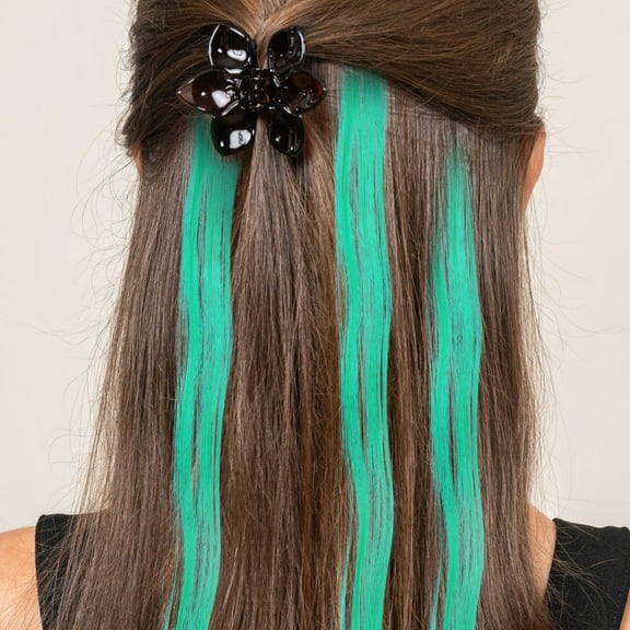 Soimiss Clip On Hair Extensions for Women 10Pcs Green