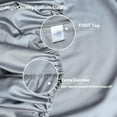 thumbnail image 4 of Shunjie.Home Fitted Sheet Only Queen Size 2 Pack, 100% Egyptian Cotton, 600 Thread Count, 16" Deep Pocket, Grey, 4 of 5