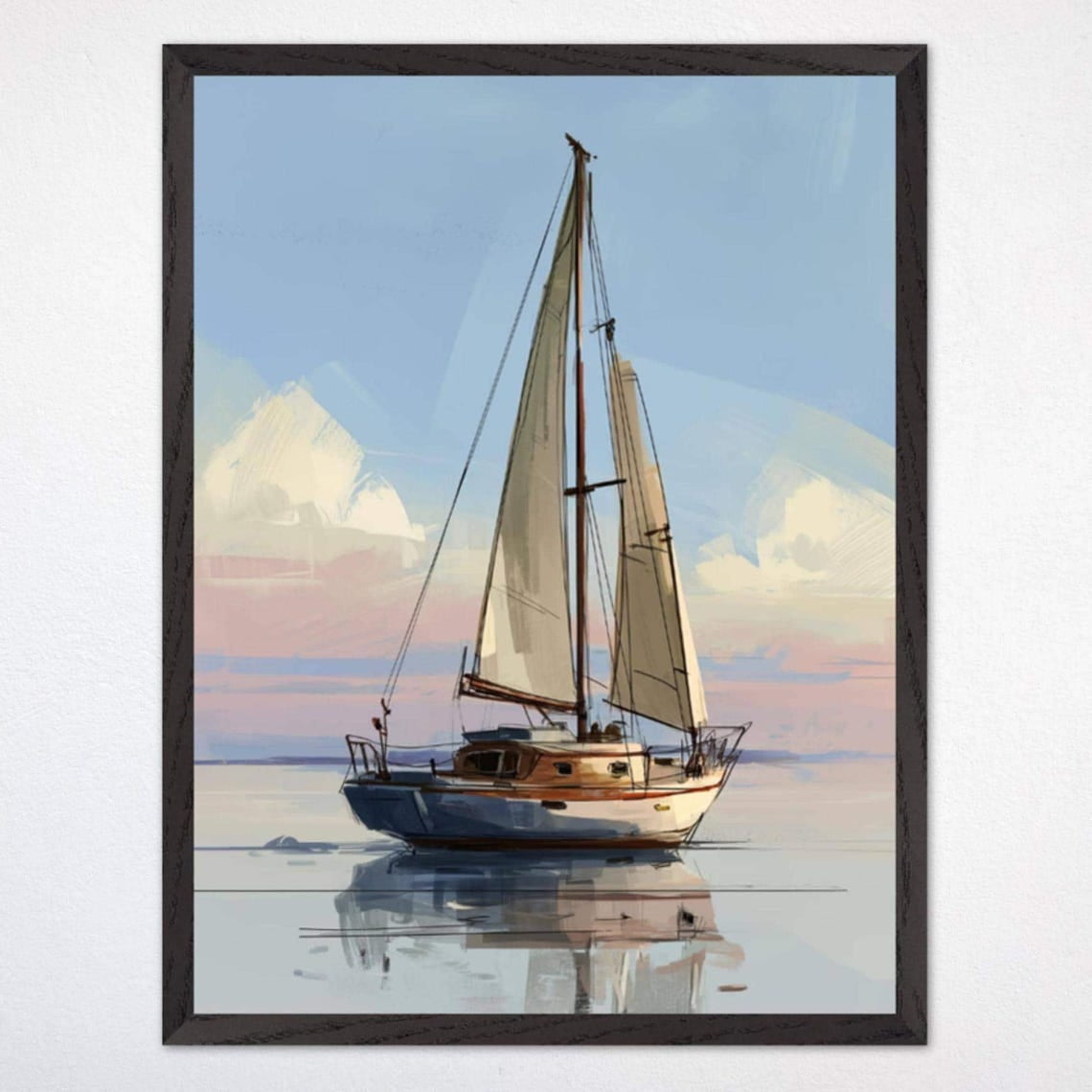 Sailboat Print Coastal Nautical Ocean Wall Art