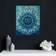 thumbnail image 4 of ONETECH  Mandala Wall Art Teal Artwork Pictures Blue Boho Decor Flowers Canvas Prints Aqua Geometric Paintings Home Decor Framed for Bedroom Office Bathroom Living Room, 4 of 4
